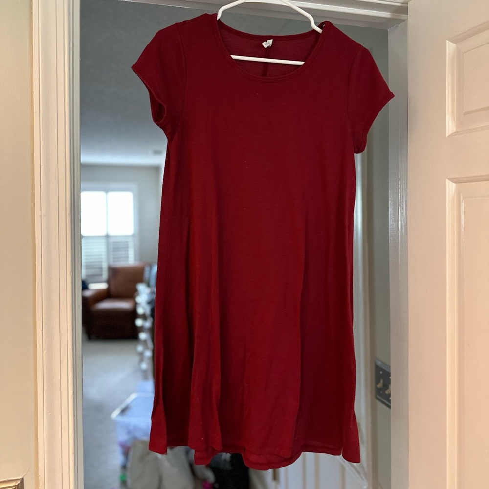 Red Z supply t shirt dress, size S, EUC